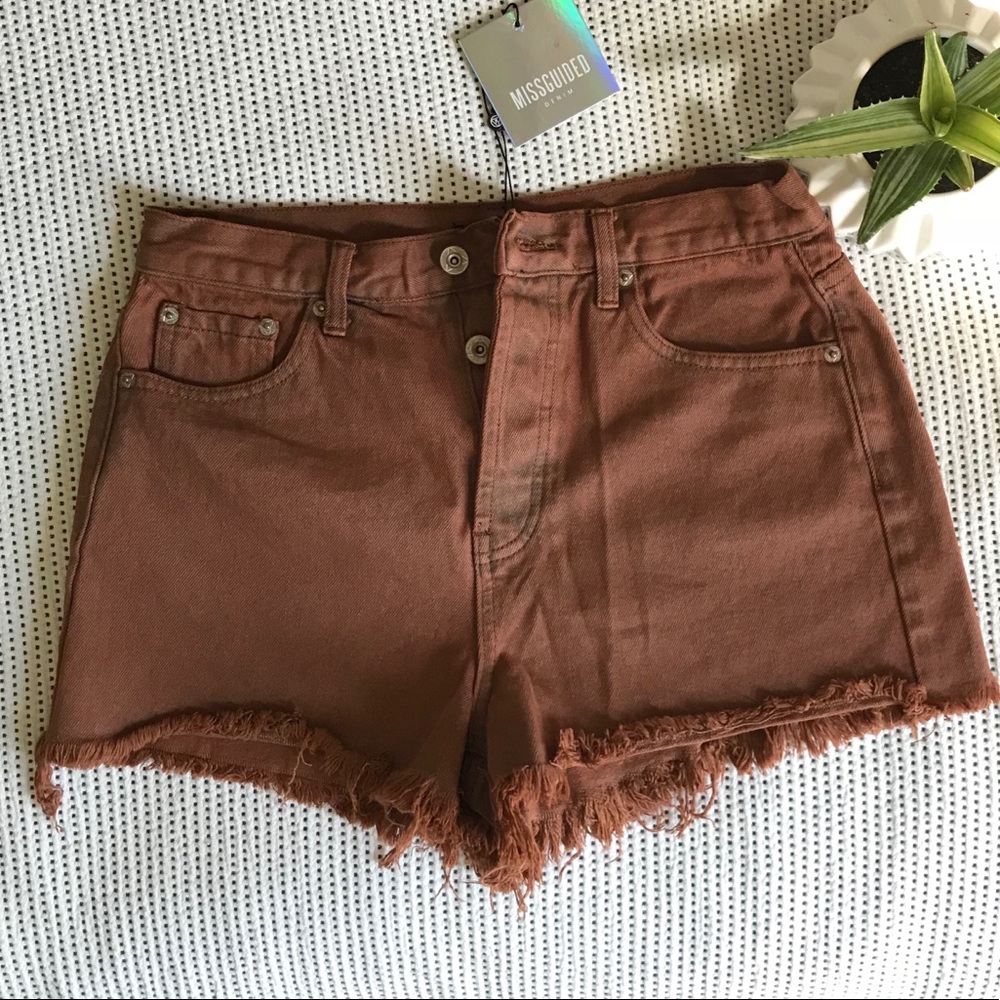 Missguided Distressed Shorts Rust 6